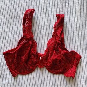 Never Worn Lacy Red Bra Unlined